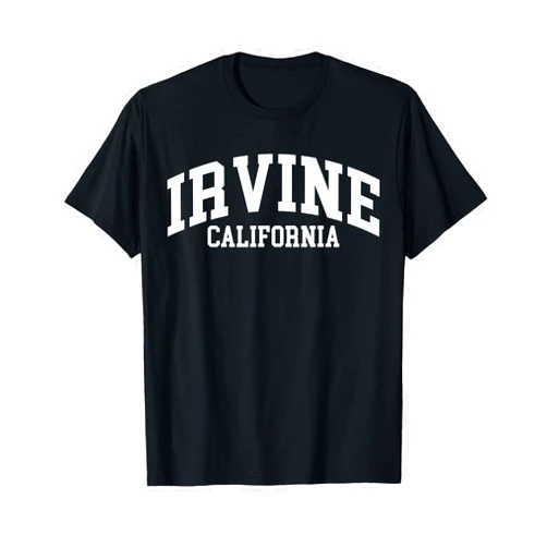 US College Campus High School University Designs Irvine California US College Font Proud American USA T-Shirt