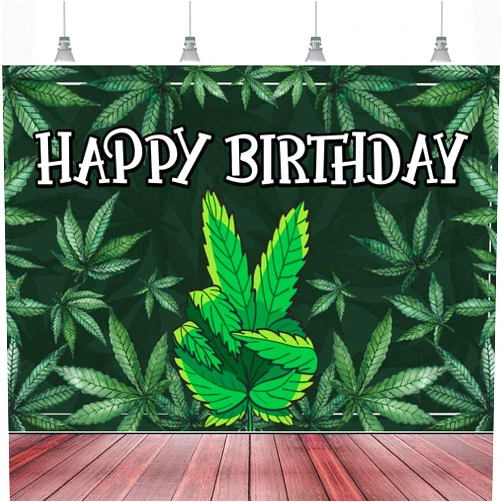 BECKTEN Happy Birthday Backdrop Banner Cool Green Plant Leaves Flag Favors Wall Hanging Decor Natural Plants Grass Jungle Theme Birthday Party Photo Photography Prop Booth Background 70.9x47.2in-BECKTEN