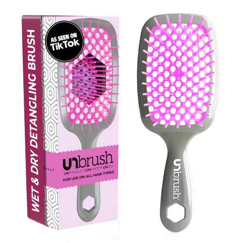 FHI Unbrush Wet & Dry Vented Detangling Hair Brush, Lavender/Grey