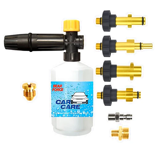 BEAR FORCE Electric Pressure Washer DIY Foam Cannon with 1/4” Quick Connector & Other 5 Adapters, Power Washer Adjustable Snow Foam Lance 0.6L Bottle, Jet Car Wash Soap Foam Nozzle, 500~2200PSI, 1.0~2.2GPM…