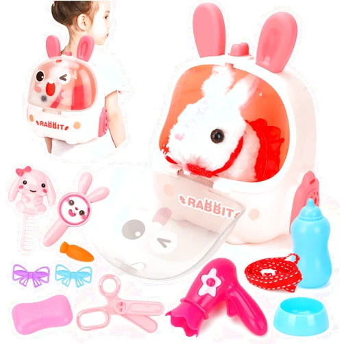 LINMANSHUO Sbunny Toys Interactive Electronic Pet, Hopping Wind Up Bunny, The Wiggles Toys for Toddlers, Pet Care Playset, Interactive Pet Gifts for Toddlers (YL001)