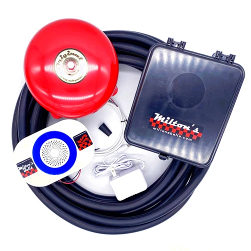 MILTON'S BELLS Milton’s Bells Long-Range Driveway Alarm - Wireless Original Bell and Chime Kit with 25' Hose