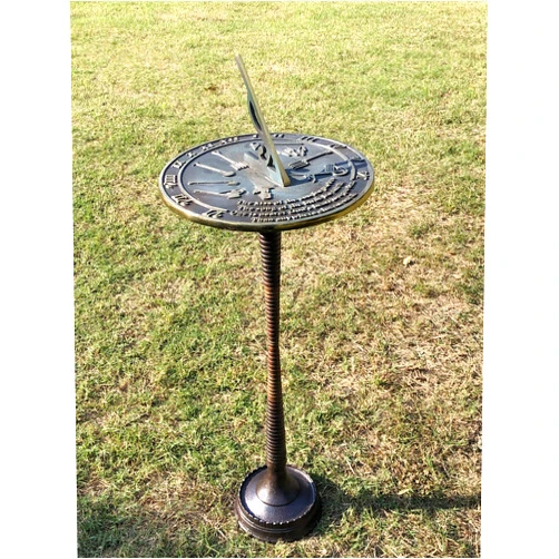 REDSKY TRADER Garden Sundials Pedestal Display Stand Indoor Outdoor Round Sundial Stand for Any Size 8 or 10 inches (Design 1)