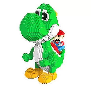 HOCHE 2200pcs Super Mario Yoshi Blocks Set, Anime Model DIY Building Block Toys Gifts for Kids (Yoshi)