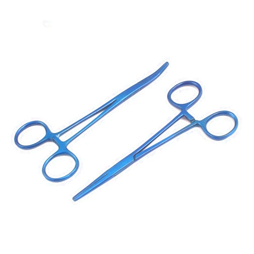 AAProTools Lot of 2 Straight & Curved Crile Hemostat Forceps Locking Clamps 5.5
