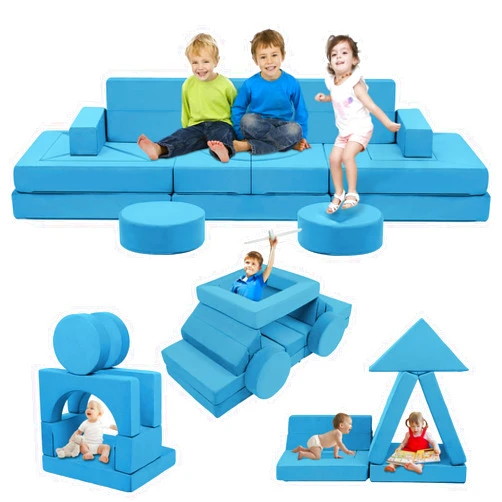 Edbuosy 22Pcs Modular Kids Play Couch - Kids Couch for Playroom Bedroom Living Rooms Toddler Couch for Inspiring Child Creativity, Modular Couch Children Convertible Sofa Foam Couch