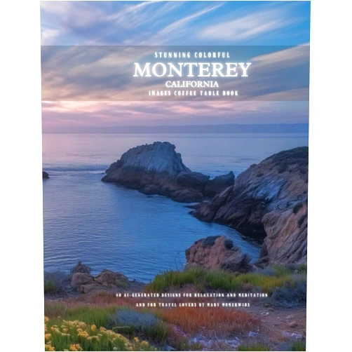 By Mary Momerwids (Author) Stunning Colorful Monterey California Images Coffee Table Book: 40 AI-Generated Designs for Relaxation and Meditation and for Travel Lovers
