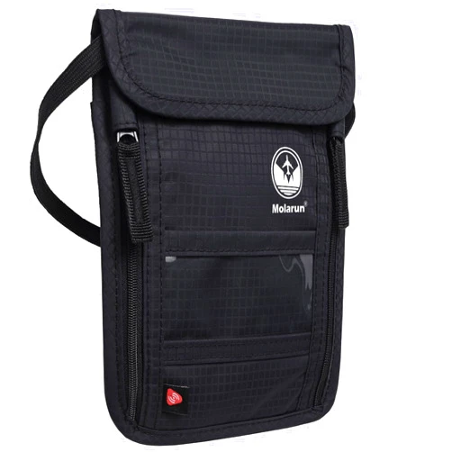 Molarun RFID Blocking Passport Holder Travel Neck Pouch Wallet for Women & Men