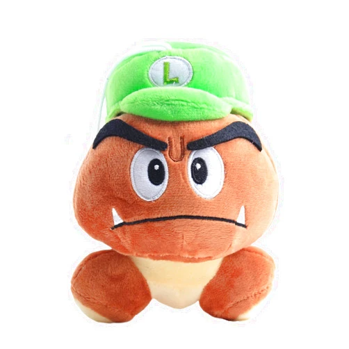 Laruokivi Goomba Plush Toy Stuffed Animal Doll 6'' Green Hat