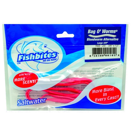 Fishbites Bag O' Worms Bloodworm - Longer Lasting (3/8