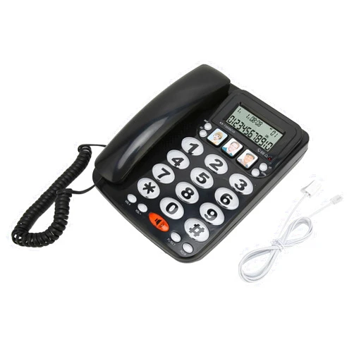 Tbest Dlialler ID Phoorded Phone for HomeWired Telephone for OfficeHome Landline,Corded Telephone Caller ID Shortcuts Storage Desk Landline with Indicator for Black (Black)