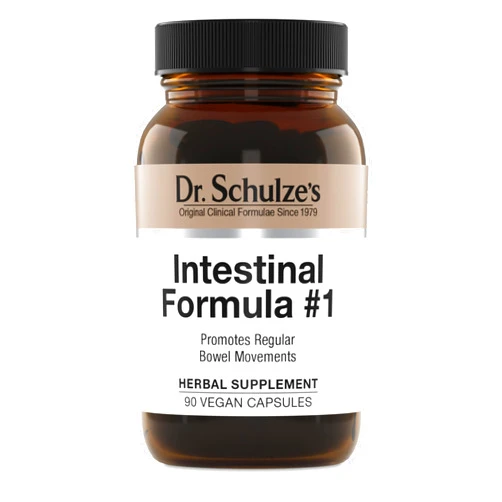 Dr. Schulze's Intestinal Formula #1 - Bowel Movement Supplement for Colon Health Support - Bloating & Constipation Aid - Intestinal Cleanse - All-Natural - Plant-Based - Vegan - 90 Count