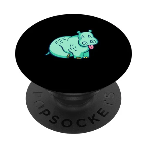 Afrika Safari, Nilpferd Geschenke, lustige Sprüche Hippo in green colour hippo design for hippo friends PopSockets Swappable PopGrip