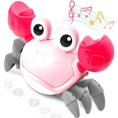 Pbooo Crawling Crab Baby Toy - an Interactive Walking, Dancing Crab Musical Toy for Babies - Ideal for Tummy Time, Neck Muscle Development, and Crawling Motivation