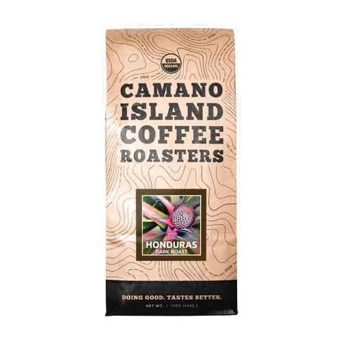 Camano Island Coffee Roasters Roasters Honduras Dark Roast, Whole Bean 1lb, Fresh Small Batch Roasted, USDA Organic, Fairly Traded, Shade Grown Top 1% Arabica - Molasses, Brown Sugar, Cinnamon Flavor