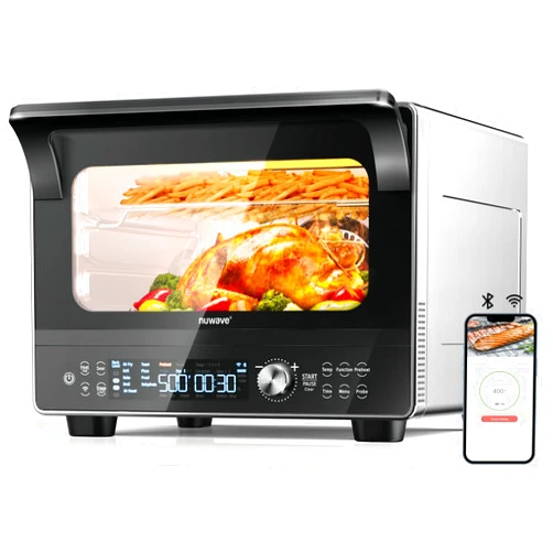 Nuwave TODD ENGLISH iQ360 Digital Smart Oven, 20-in-1 Convection Infrared Grill Griddle Combo, 34-Qt Mega Capacity, 1800 Watts, Adjustable Triple Surround Heat Zones, Smart Thermometer, WIFI Enabled, Large