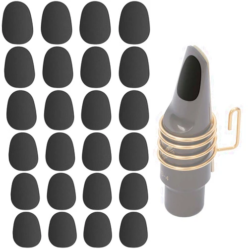 Eison 24 Pieces Alto Tenor Saxophone Mouthpiece Cushions, Eison 0.8mm Thick Food Grade Sax Clarinet Mouthpiece Patches Pads Strong Adhesive, Black