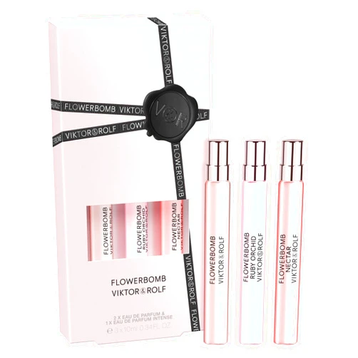 Viktor&Rolf - Flowerbomb - Women's Perfume Discovery Travel Size Gift Set - Flowerbomb, Ruby Orchid & Nectar Eau de Parfum - Set of 3, 0.3 Fl Oz Each