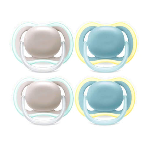 AVENT Philips Avent Ultra Air Pacifier - 4 x Light, Breathable Baby Pacifiers for Babies Aged 18 Months Plus, BPA Free with Sterilizer Carry Case (Model SCF349/25)
