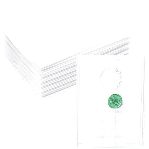 Bright Creations 100 Pack Vellum Jackets for 5x7 Invitations, Pre-Folded Bulk Transparent Paper Envelope Liners for Wedding Cards and Scrapbooking - Pre Folded Vellum Jackets for Invitations