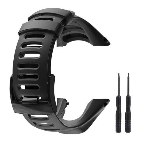 Picowe Watch Band Strap, All Black Replacement Strap Compatible with Suunto Ambit 1/2/2S/2R/3 Sport/3 Run/3 Peak (Without Screws)