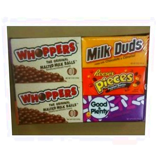 HERSHEY'S Movie Theatre Assortment Big Box Variety Pack - Whoppers, Milk Duds, Reese Pieces, Good & Plenty - 12 Count