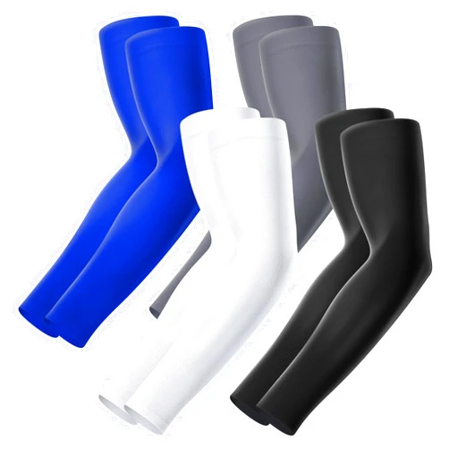 Finvizo Arm Sleeves for Men Women: 4 Pairs Sun Protection Sleeves to Cover Arms Cooling Sports Compression Arm Sleeve Youth