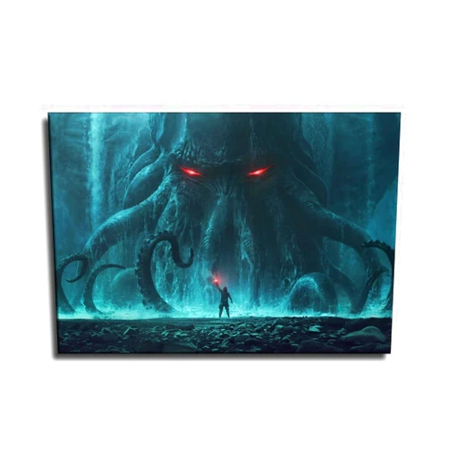 Cthulhu Poster Ocean Depth Sea Cool Wall Decor Poster Decorative Painting Canvas Wall Art Living Room Posters Bedroom Painting 24x36inch(60x90cm)