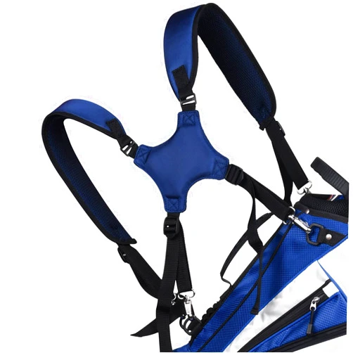 BIG TEETH Golf Bag Strap,Adjustable Padded Bag Strap Replacement,Golf Double Shoulder Bag Straps with Rotate Metal Hooks for Golf Bag with 4 D-Rings (Blue & Black)