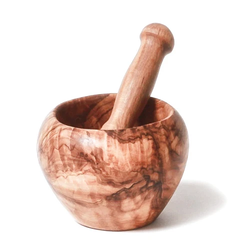 Berard Olive Wood Handcrafted Mortar and Pestle Set, 5