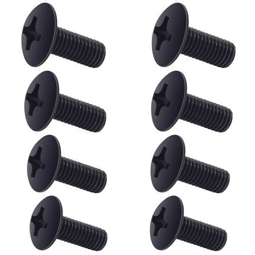Crossarctic Black License Plate Screw Kit for Tesla Model 3, Model Y, M5-0.8 X 10 mm Pan Head Premium Stainless Steel Black Oxide for BMW 3 5 Series 1999-2007 (8 Pack)