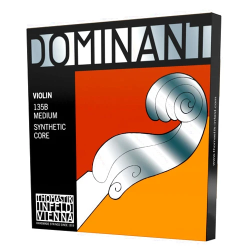 Thomastik-Infeld 135B Dominant Strings Set 4/4 with Steel E Ball - Corrosion Resistant Violin E String with Aluminum Wound Ball End - Flexible Violin Strings with Easy Modulation for a Rich Tone