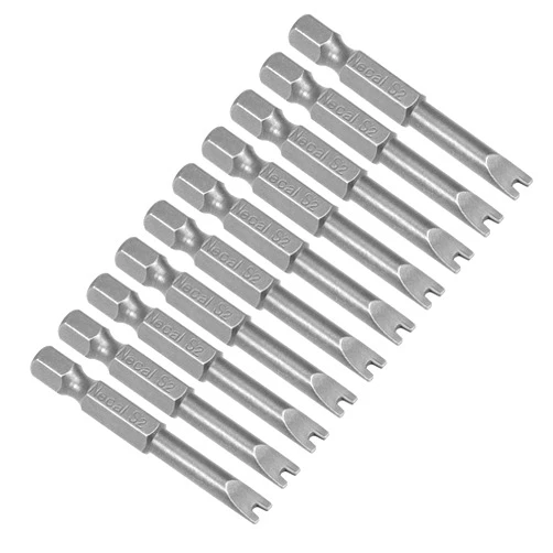 uxcell 10 Pcs U5 U-shaped Magnetic Screwdriver Bits, 1/4 Inch Hex Shank 2-inch Length S2 Power Tool