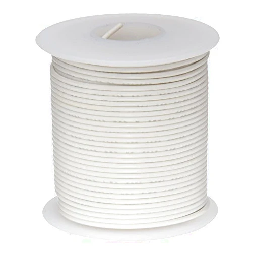 Remington Industries 22UL1007SLDWHI UL1007 22 AWG Gauge Solid Hook-Up Wire, 300V, 0.0253