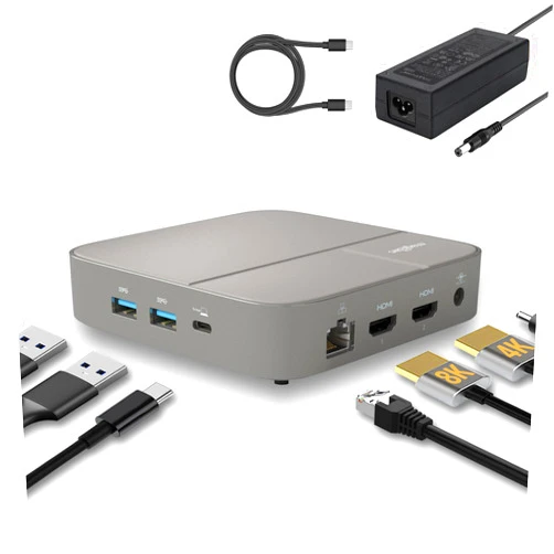 I-magBac MagBac USB C Docking Station 8K@30Hz or Dual 4K@60Hz with 2 HDMI for MacBook and Windows Laptops,11-in-1 Laptop Docking Station Dual Monitor USB C Dock,130W Power Supply, 3*USB3.0, SD4.0, RJ45, Audio