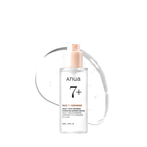 ANUA RICE CERAMIDE 7 HYDRATING BARRIER SERUM, Brightening, Hydrating Serum for Face, Rice, Hyaluronic Acid, Niacinamide, Fragrance-free, Non comodogenic, Glass Skin, Korean Skin Care, 50ml/1.69fl.oz.