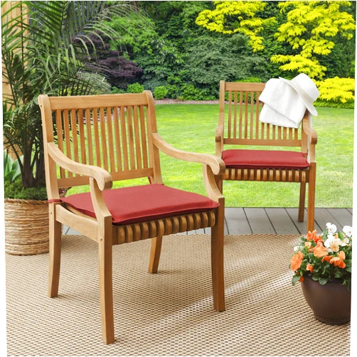 Sorra Home Sunbrella Indoor/Outdoor Cushion Corded Chair Pad Set, 21 in x 19 in x 2 in, Canvas Henna