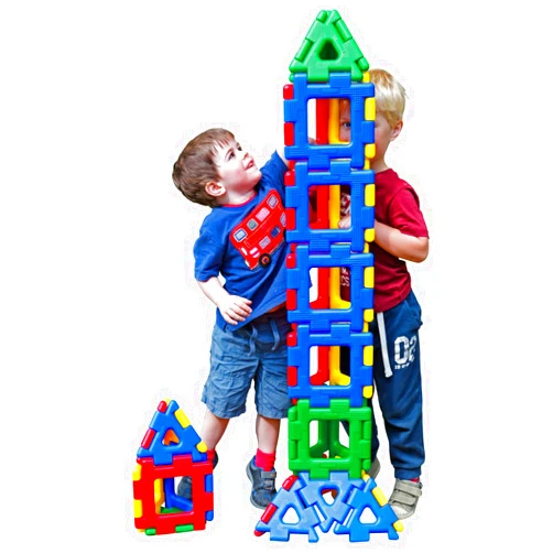 Polydron Kids Giant Educational Construction Set - Multicolored - Children Creative Building 3D Kit - Solid Frames - 2+ Years - 40 Pieces