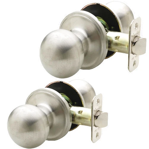 Copper Creek BK2020SS-2 Ball Door Knob, Passage Function, 2 Pack, in Satin Stainless
