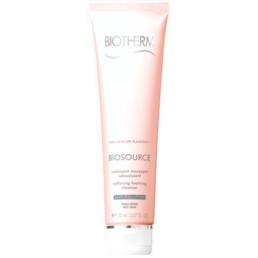 Biotherm Biosource Softening Foaming Cleanser, Rinse-Off Foaming Facial Cleanser and Make-Up Remover for Dry Skin with Biotech Plankton, for Soft and Hydrated Skin, Gel, 5.07 Fl. Oz.