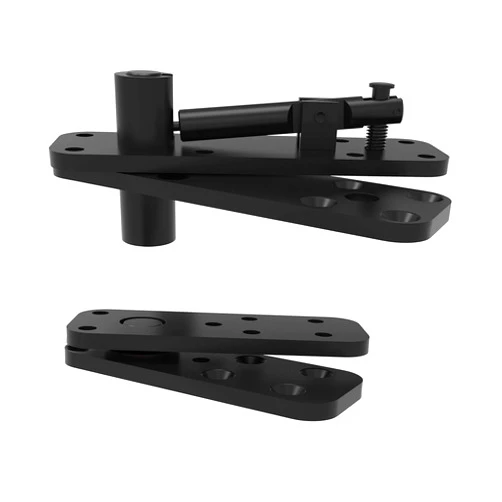 FRMSAET Heavy Duty Stainless Steel Hidden Door Pivot Hinge System Furniture Hardware 360 Degree Rotation Wooden Invisible Door Hinges Set Up Down Shaft - 1 Pack(Large,Black)