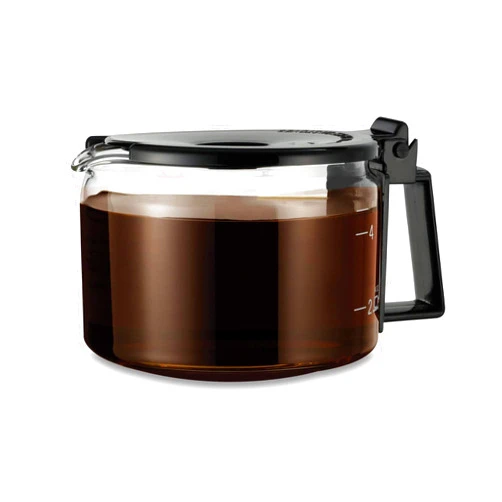 CAFÉ BREW COLLECTION Universal Glass Coffee Replacement Carafe - BPA Free Carafe - 4 to 5 Cup Black Replacement Carafe for Cuisinart, Mr. Coffee, Hamilton Beach, Black & Decker and More