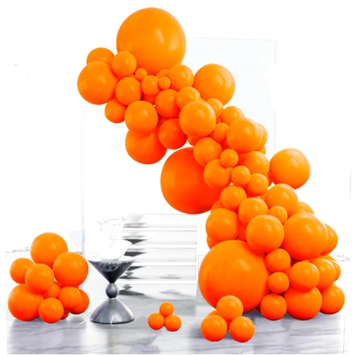 PartyWoo Orange Balloons 123 pcs Orange Balloon Different Sizes Pack of 18 12 10 5 Inch Pumpkin Balloons Balloon Garland Arch Kit for Thanksgiving Halloween Fall Birthday Party Decorations Orange-Y9
