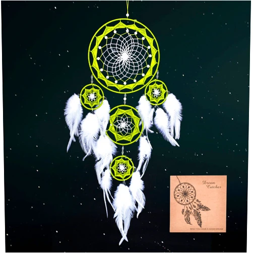 Afyyonbb Large Dream Catchers Wall Decor for Bedroom Adult Hanging Ornament Big Dream Catcher for Girls Kids Room Feather Decor Boho Dreamcatcher with White Dorm Living Decoration Gift