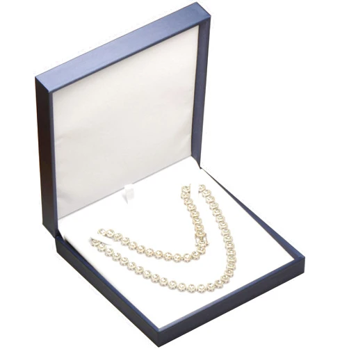 The Jewellery Pak Blue Color Big Necklace Chain Gift Box Luxury Soft Touch PU Leather Material Necklace Storage Box Size 6.42
