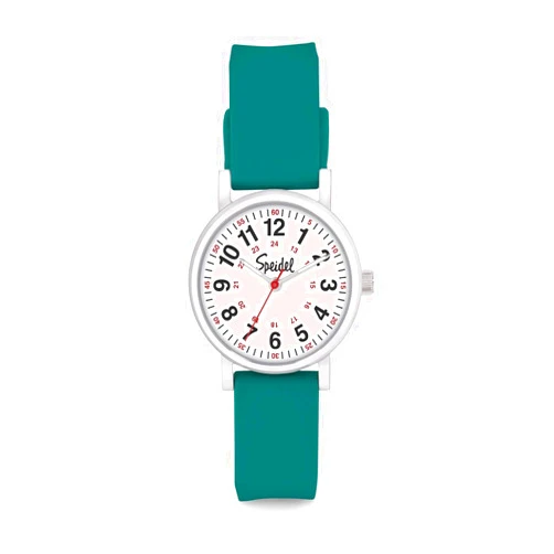 Speidel Scrub Petite Watch for Nurses, Medical Professionals, Mens and Womens Watch with Second Hand Nursing, Nurse Watches for Women Men, Waterproof 12 and 24 hr Time - Hunter Green