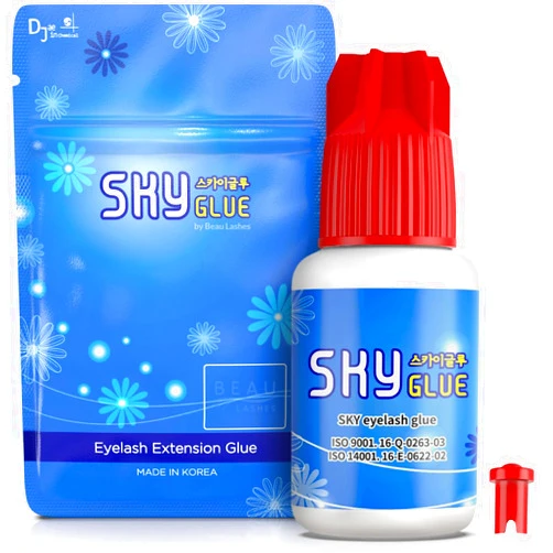 BEAU LASHES Sky Glue for Eyelash Extensions S+ | Super Strong Lash Extension Glue | Professional Black Adhesive for Long Lasting Semi Permanent Individual Lash Extensions | Fast Drying / 7+ Week Retention 5ml