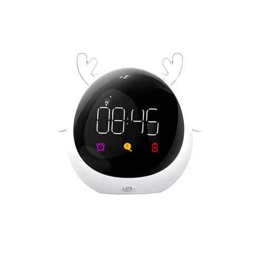 Zfwlkj Alarm Clocks Cute Alarm Clock Intelligent Colorful Electronic Creative Mini Digita Sleep Kids Desk Table Clock (Color : White Deer)
