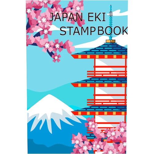 ADEM SMEATH Press Eki Stamp Book Japan: A Small Eki Station and Travel Collection Notebook to Collect Japanese Railway and Travel Souvenir Stamps, Log book for Travelers and Collectors, Passport Size - cherry blossom
