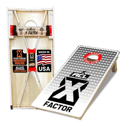 WGC Titan Bags Titan Bags X Factor Cornhole Boards - ACL Elite Approved Cornhole Board Set w/Patent Pending X Underside Bracing for Maximum Durability - Regulation Size for Professional & Outdoor Sports - Whiteout